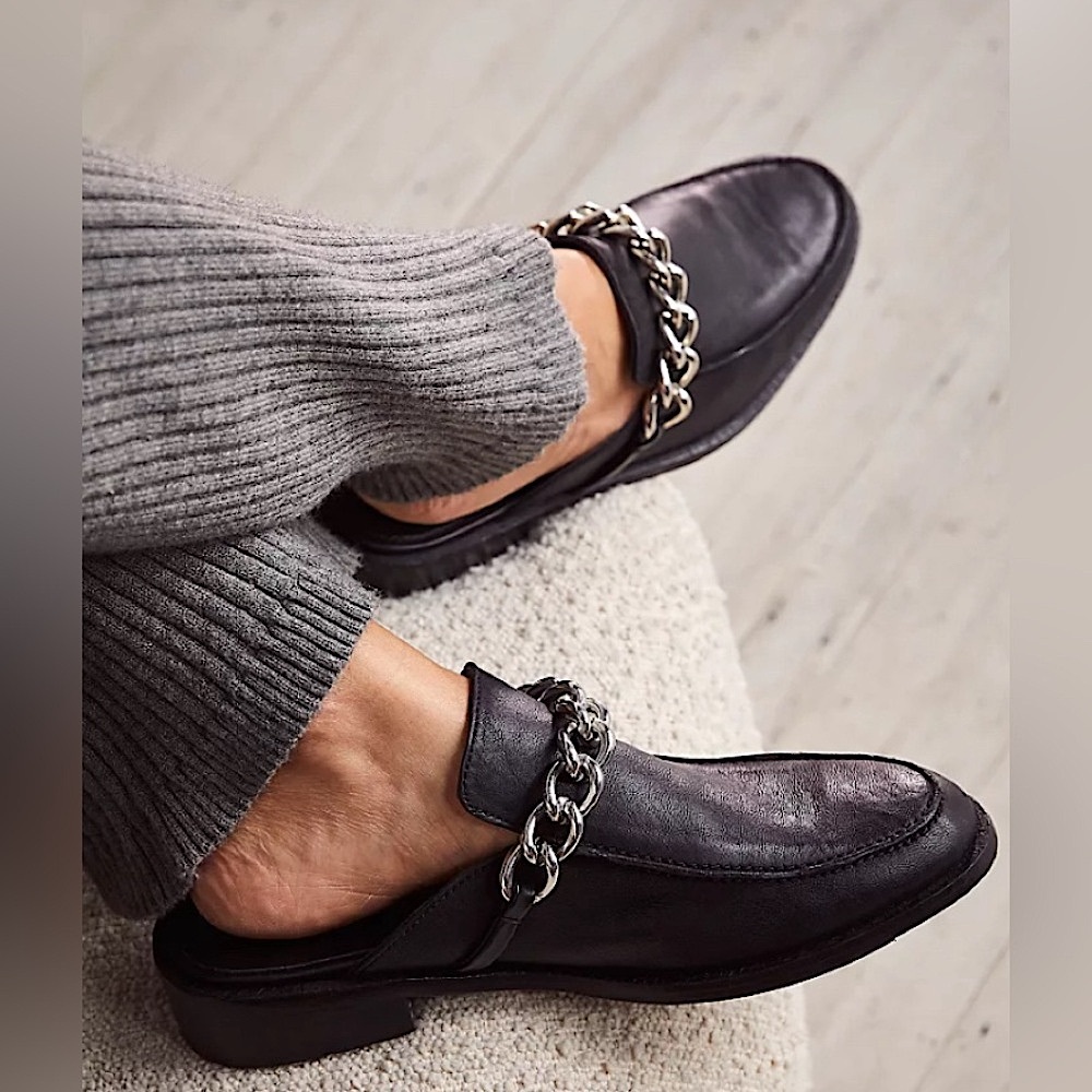 NWT Free People Vida Leather Mules, 7 (EU 37)
